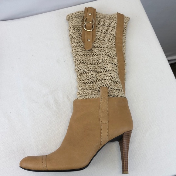 Tan crochet tall boot - Picture 7 of 7